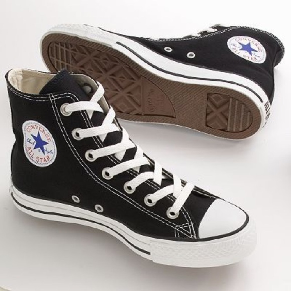 brand new black high top converse